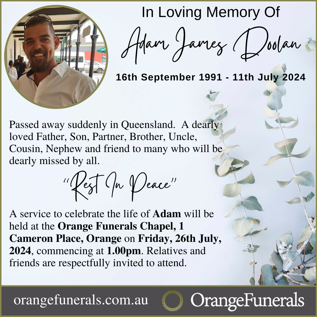 Adam James Doolan | Orange Funerals